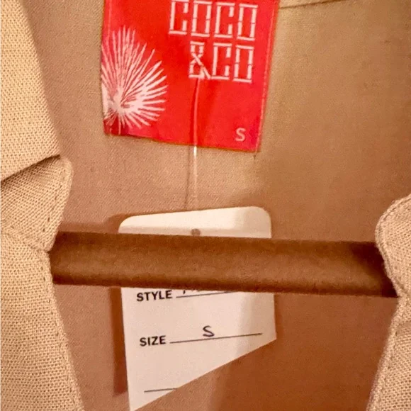 Chic Tan Midi Dress with Button Detail - Picture 2 of 4